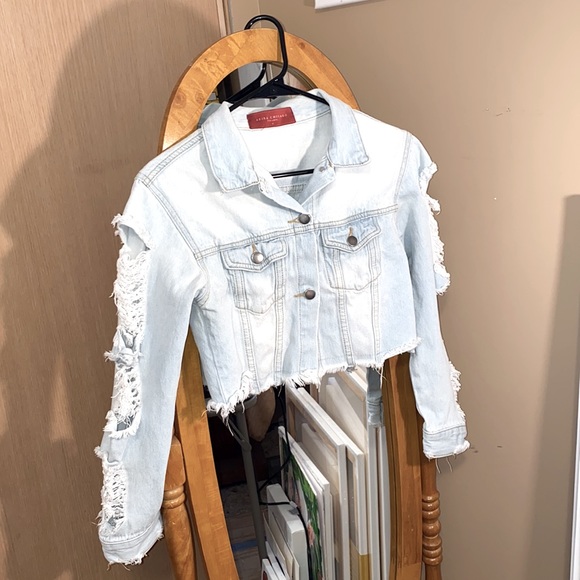 Akira Chicago denim jacket, sz small - Picture 5 of 6